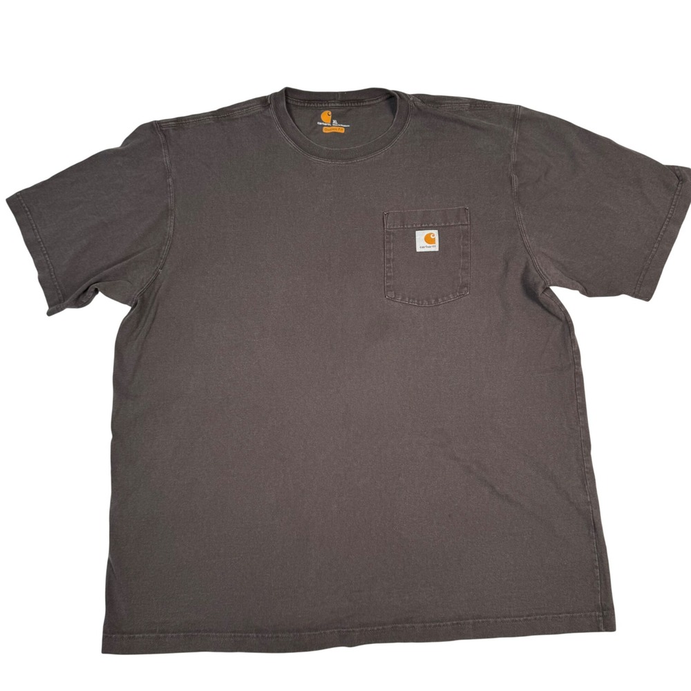 Carhartt Men Original Fit Short Sleeve Pocket TShirt XL Brown Logo Normcore Work